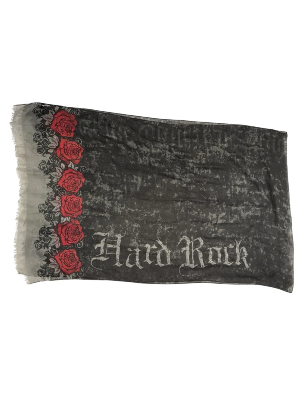 Hard Rock Take Time to Be Kind Rose Gothic Scarf Wrap Black Red